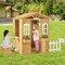 Outdoor Wooden Playhouse for Kids with Bench, Mailbox, and Serving Stations